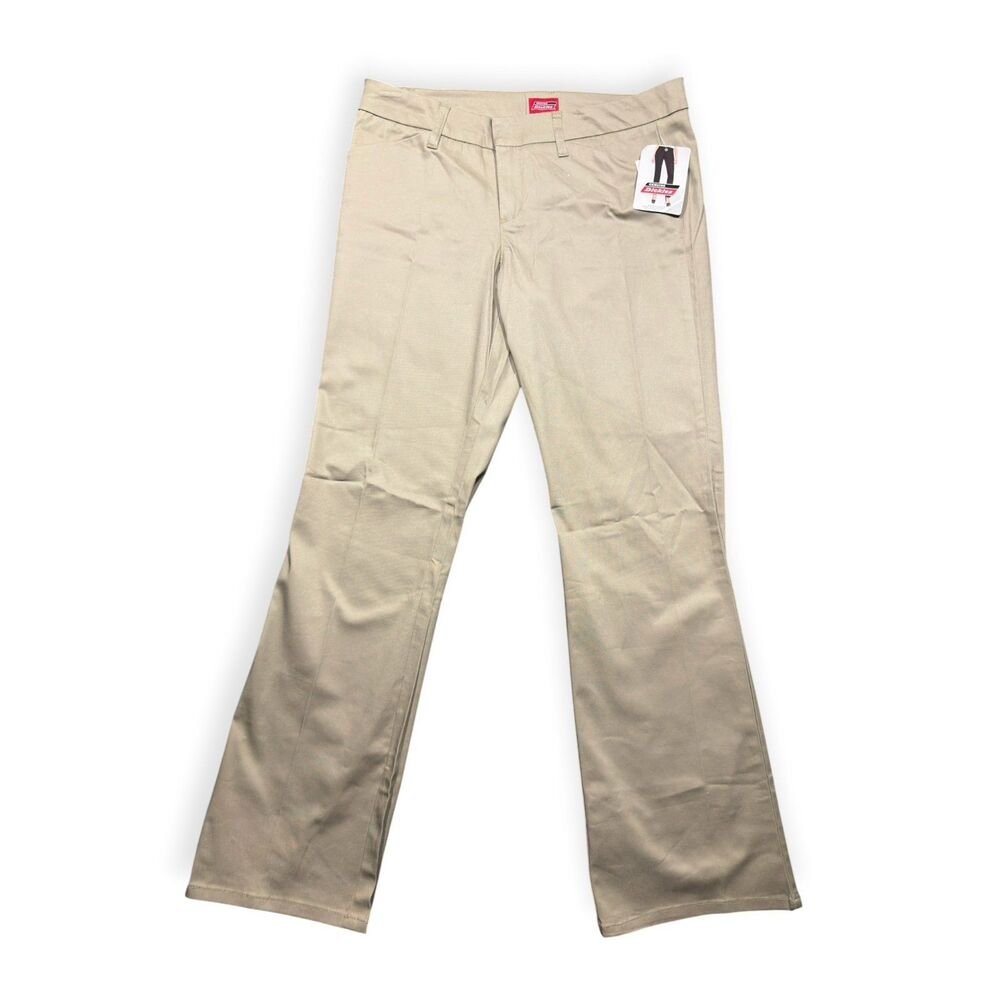 Dickies Slim Boot Leg Pants Size 15 Khaki 4 PKT Juniors Size Summer BNWT
